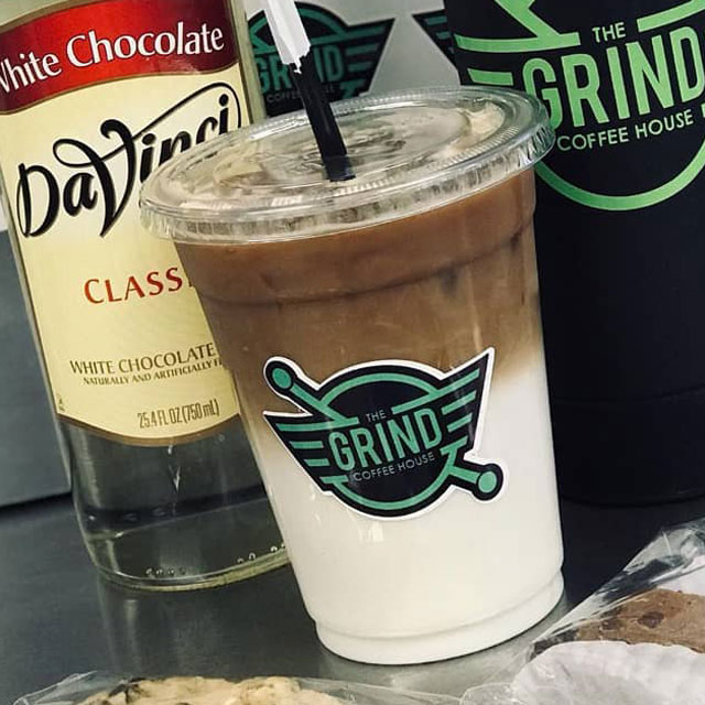 Iced latte from The Grind