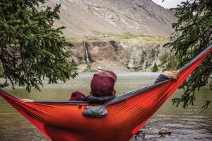 Man sitting in hammock