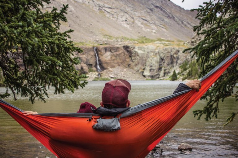 Man sitting in hammock