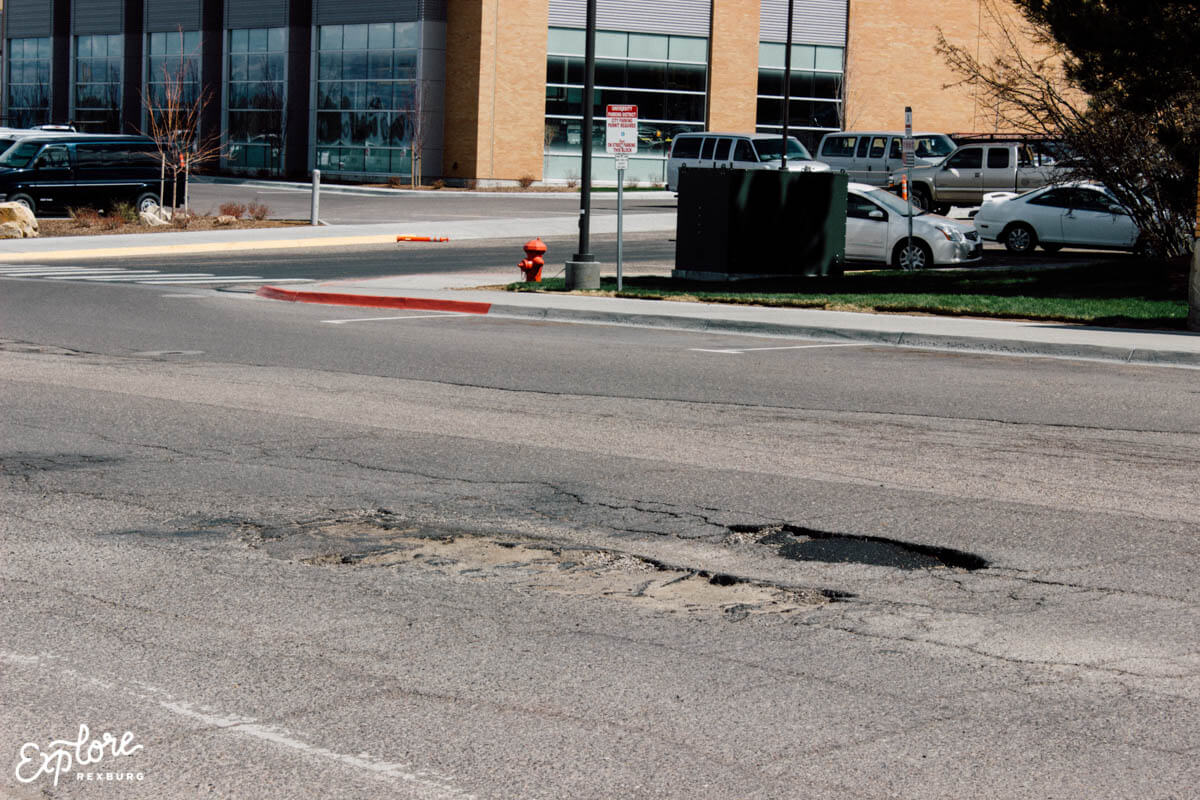 Pothole in front of Sommerset