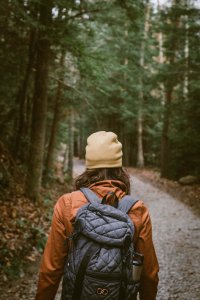 Image of hiking up a trail