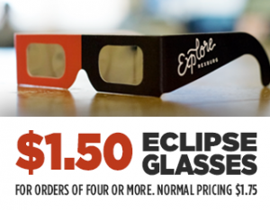 Get Explore Rexburg eclipse glasses for just $1.50 for orders of four or more!