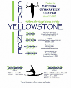 The Yellowstone Change, a USAG-sanctioned gymnastics competition, will take place March 2-3.