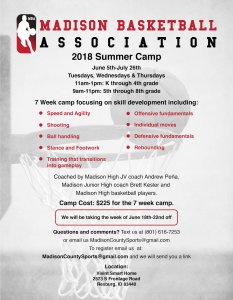 Flyer for Madison Basketball Association