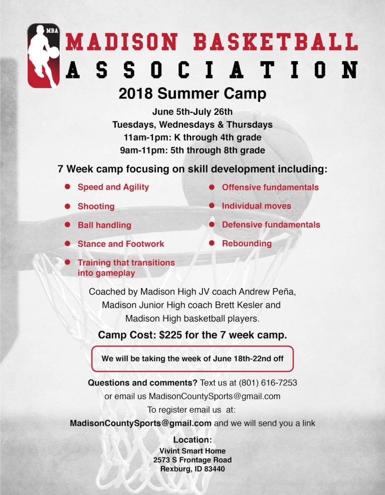 Flyer for Madison Basketball Association