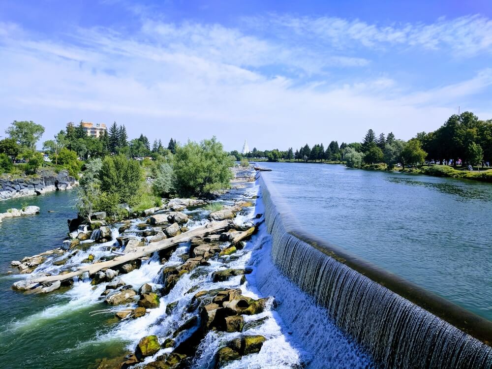 Idaho Falls is one of the waterfalls near Rexburg.