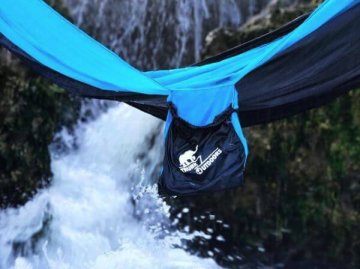 Trunk Outdoors hammock over river
