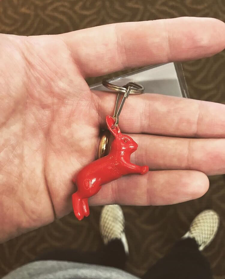 The Red Rabbit from the Red Rabbit scavenger hunt.