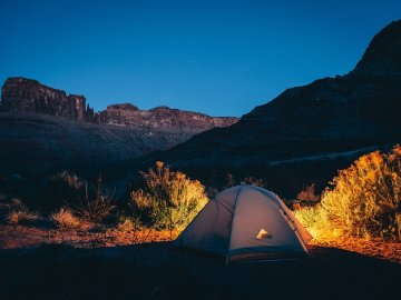 Tent camping in the Idaho outdoors