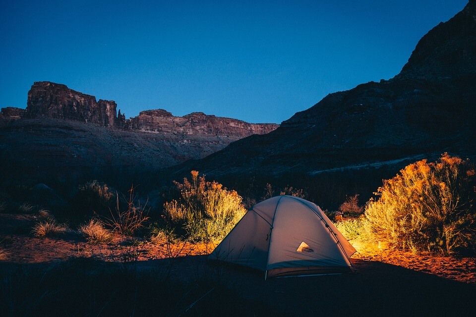 Tent camping in the Idaho outdoors